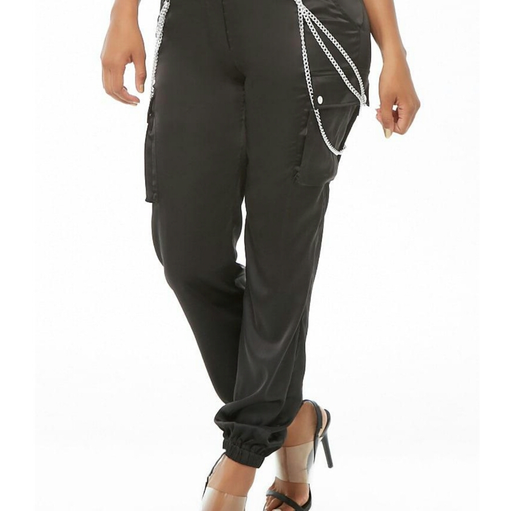 Silk chain Ankle cropped pants
